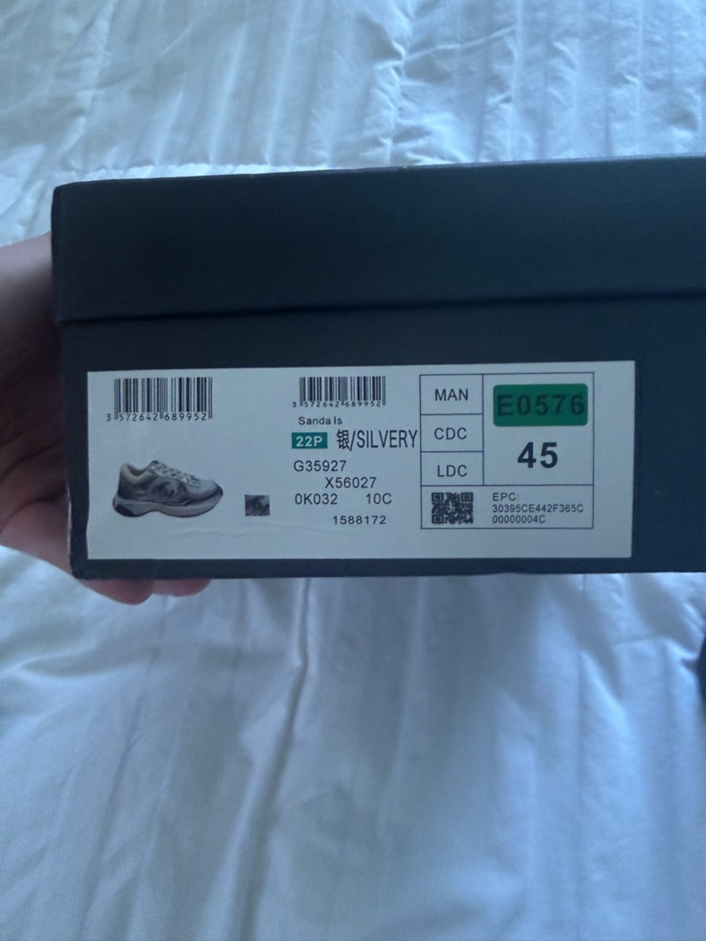 CHANEL Silver & White Mesh Runner Sneakers - Picture 5 of 5